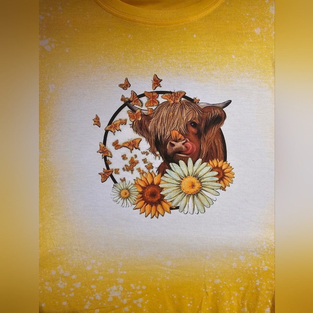 100% Polyester faux bleach tee